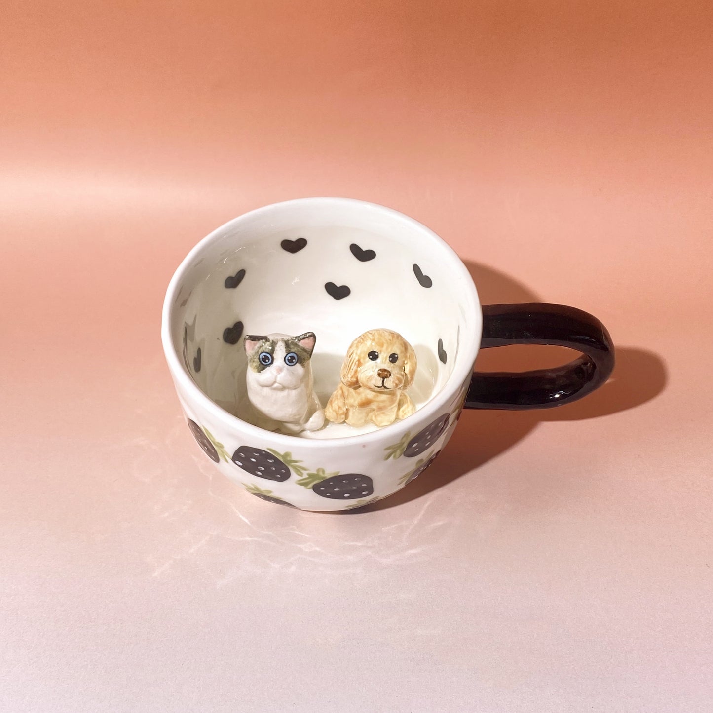 Custom Pet Figure Ceramic Peekaboo Mug Christmas Gift Black Friday Sale