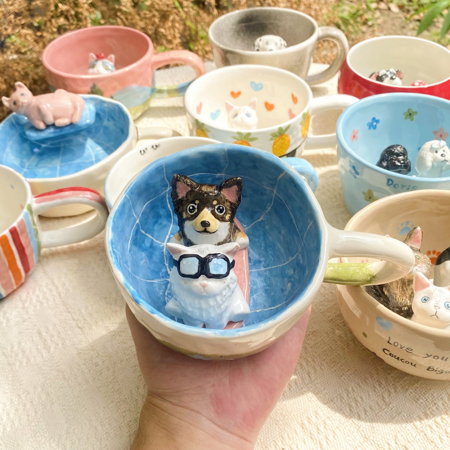 Custom Pet Figure Mug Original Ceramic Artist Studio