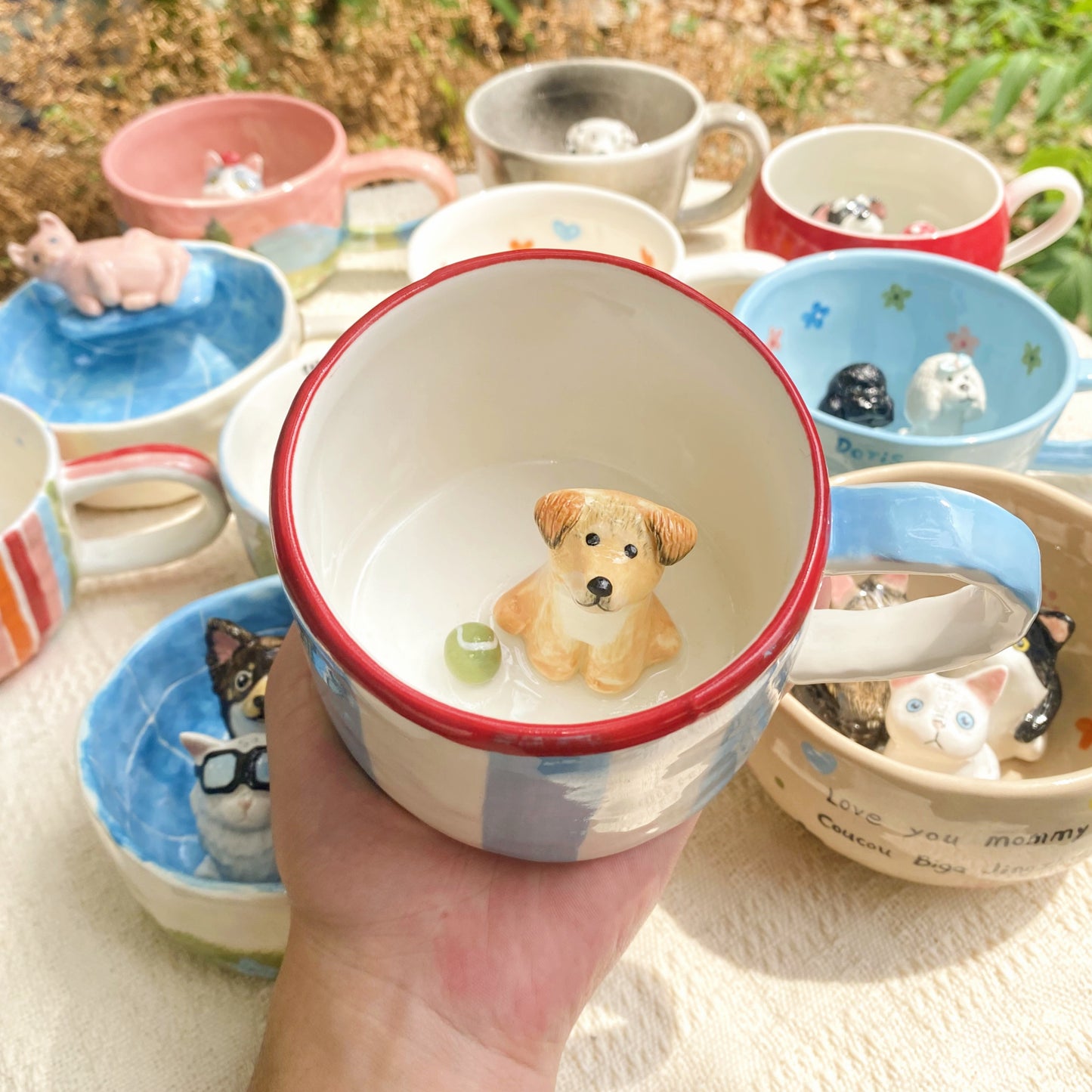 Custom Pet Figure Mug Original Ceramic Artist Studio