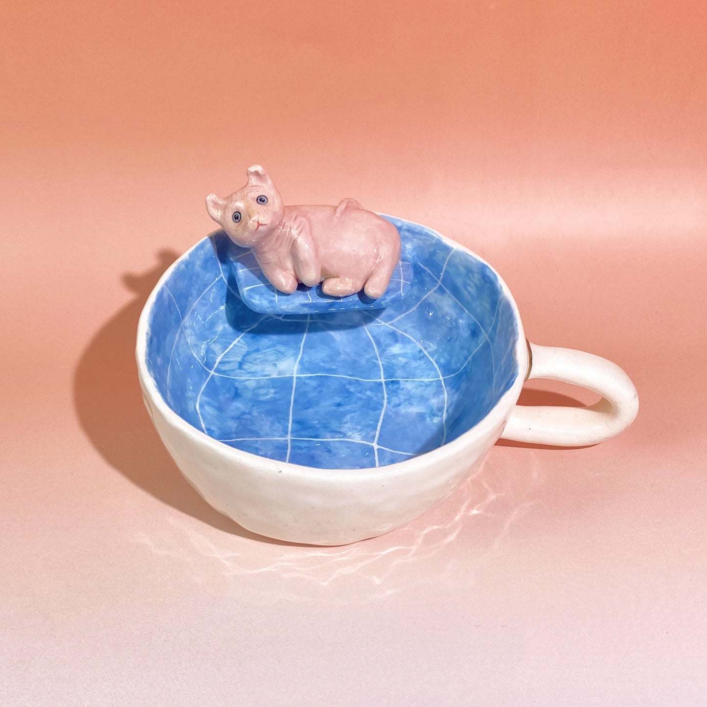 Custom Pet Figure Ceramic Peekaboo Mug ETSY ACupStudio Designs