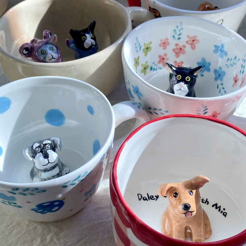 Custom Pet Figure Ceramic Cat Mug Christmas Gift Black Friday Sale