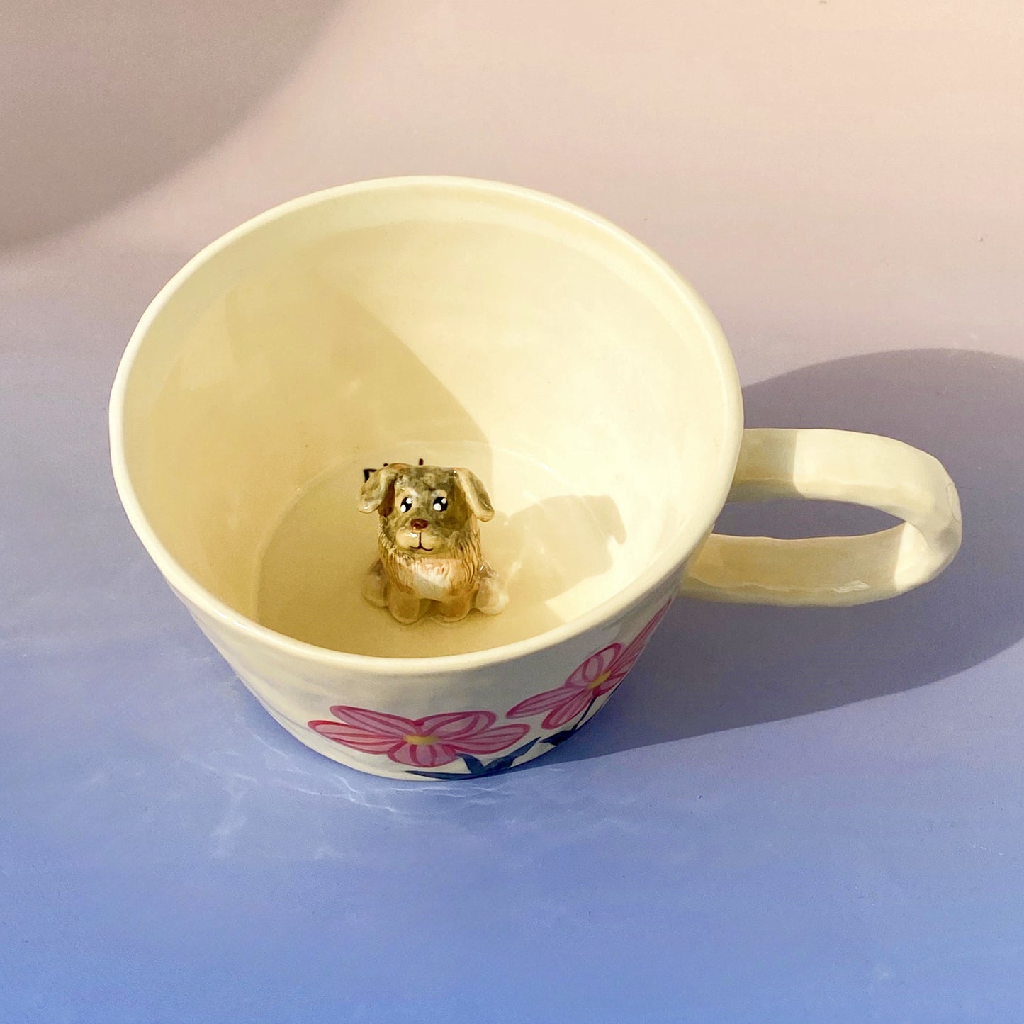 Custom Pet Figure Ceramic Peekaboo Dog Mug Christmas Gift