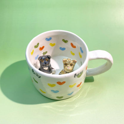 Custom Pet Figure Ceramic Peekaboo Mug Christmas Gift Black Friday Sale