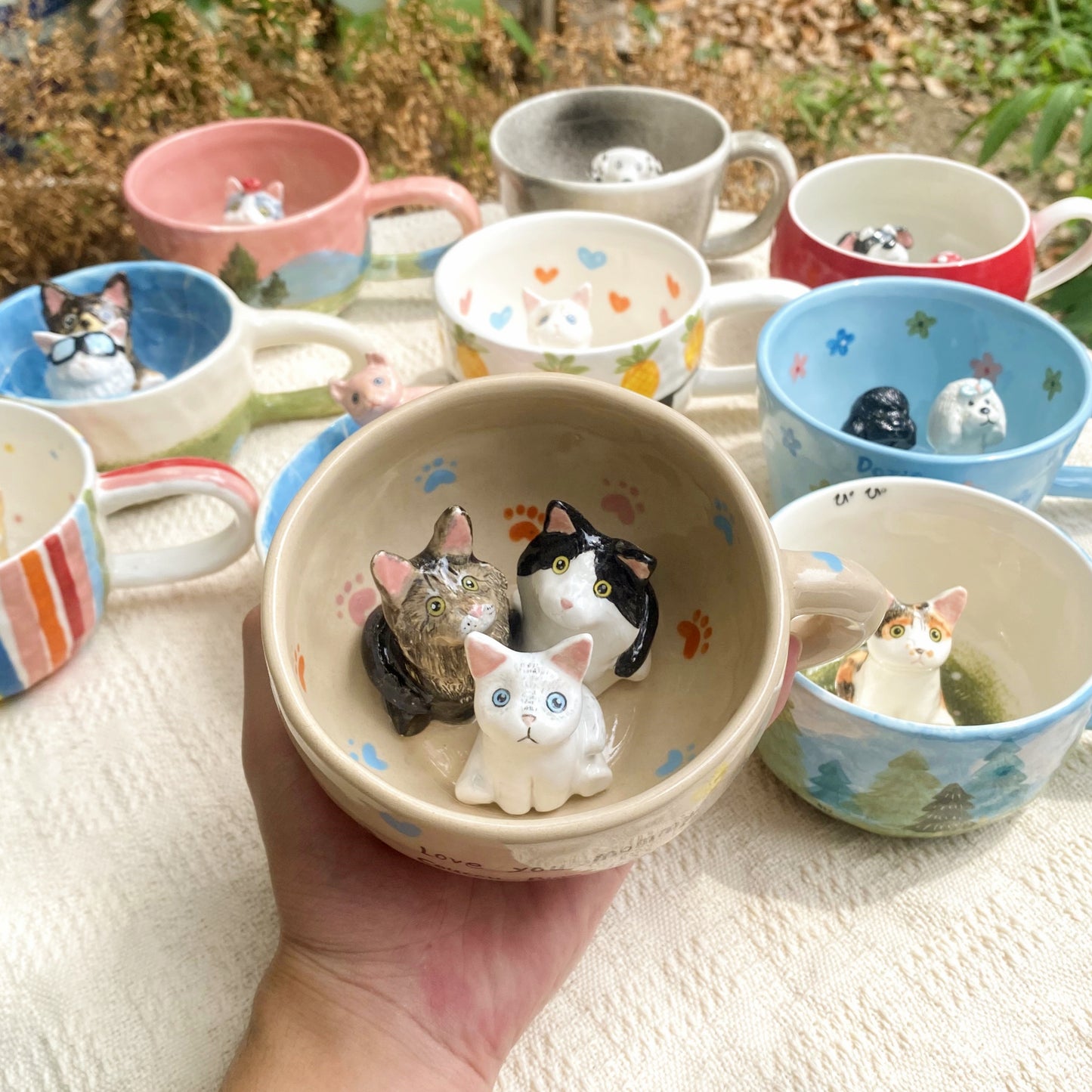 Custom Pet Figure Mug Original Ceramic Artist Studio