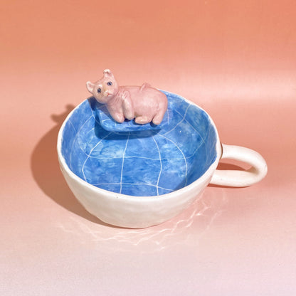 Custom Pet Figure Ceramic Peekaboo Mug ETSY ACupStudio Designs